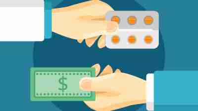 A person getting help paying for prescriptions