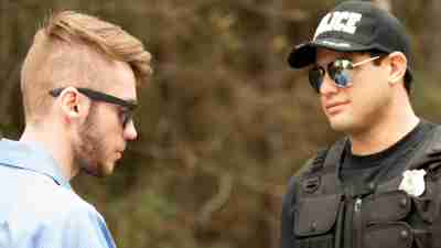 A police officer interacting with an ADHD adult